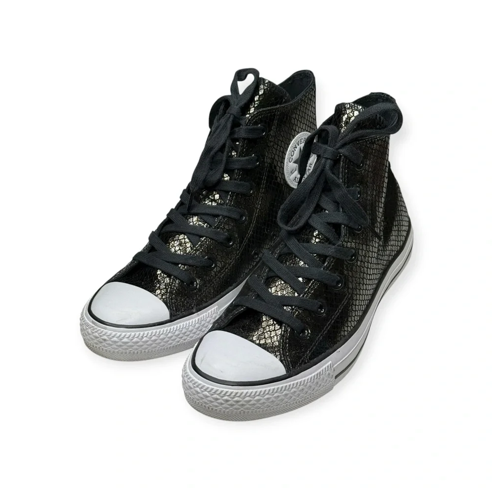 new Converse ✪ CTAS Metallic Snake Hi Top Sneaker ✪ Black Iridescent Sheen ✪ 8M - Picture 8 of 16